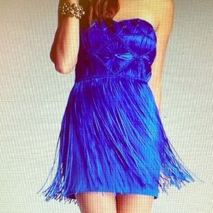 Fringe Royal Blue Size 0 Bebe dress